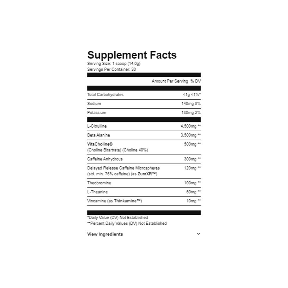 RYSE - Loaded Pre, Canada's Best Online Supplements Store, Supplement Facts Label, Supplements Online