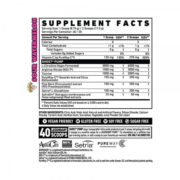 Ghost Lifestyle - PUMP - 40 Servings