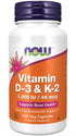 NOW - Vitamin D3 1000ui + K2 35 Mcg - 120 Capsules