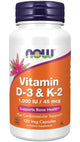 NOW - Vitamin D3 1000ui + K2 35 Mcg - 120 Capsules