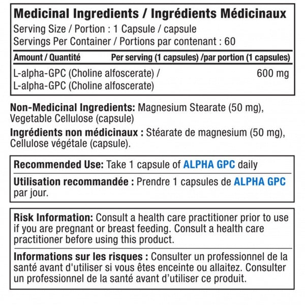 Alora Naturals - Alpha GPC 600mg 60 capsules