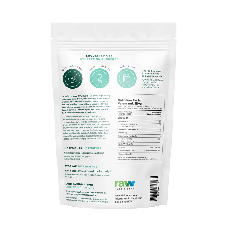 Raw Nutritional - Pure Organic Spirulina