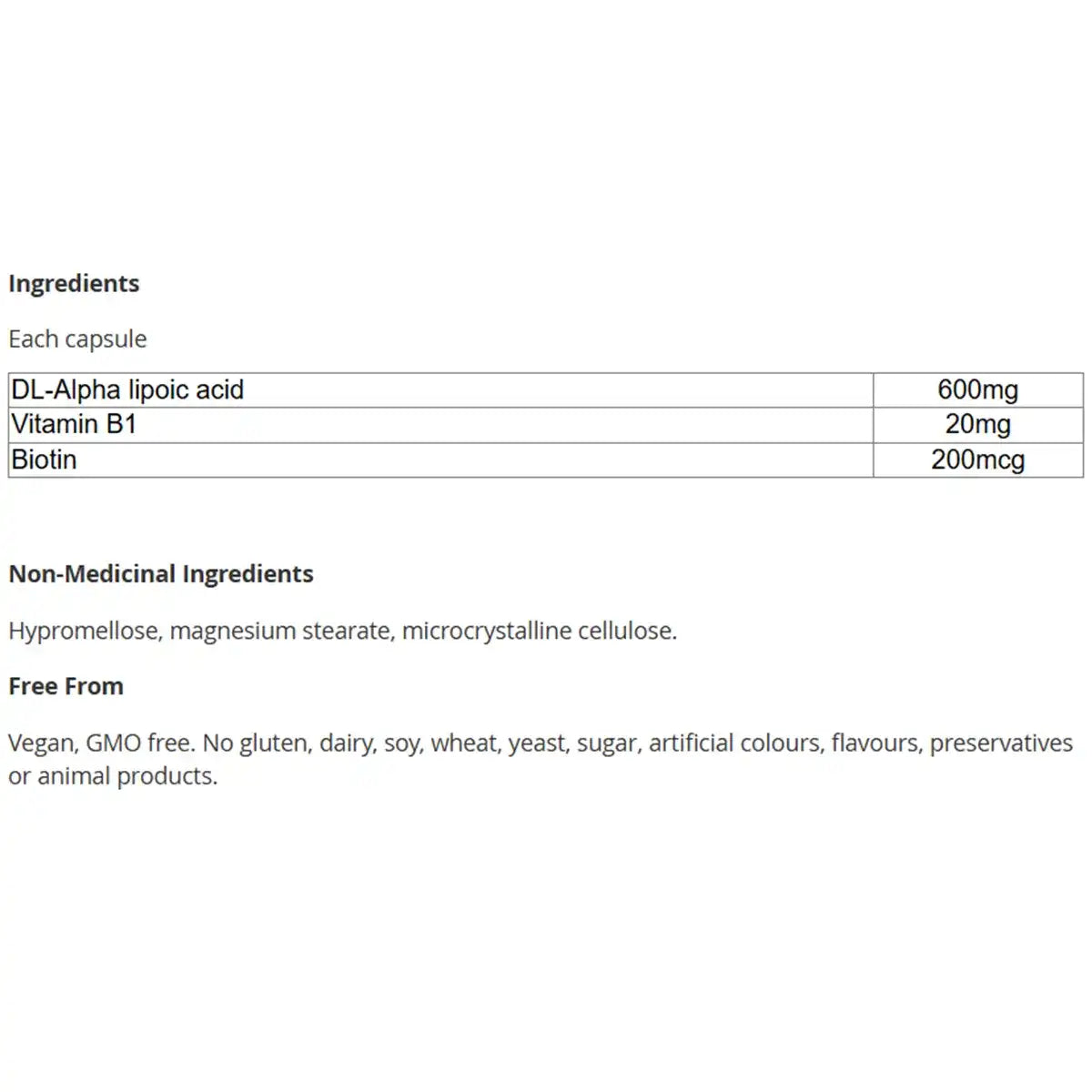 CanPrev - Alpha Lipoic Acid 600mg 60veg caps