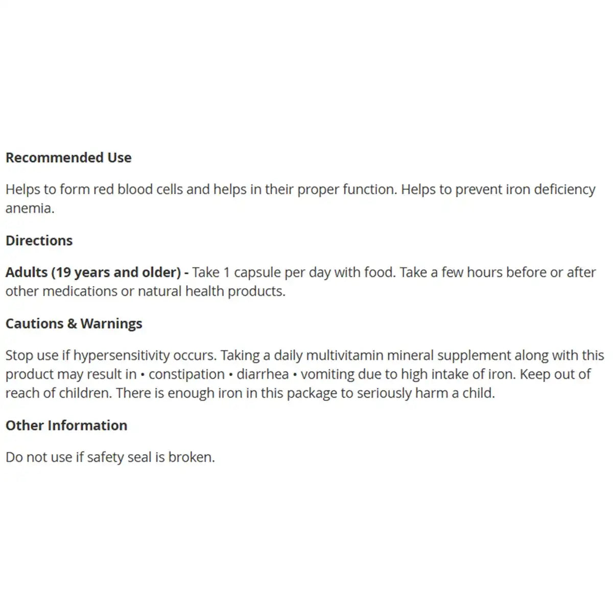 CanPrev - Iron Bis-Glycinate 25mg 120caps
