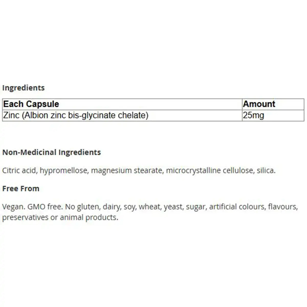 CanPrev - Zinc Bis-Glycinate 25mg 120veg caps