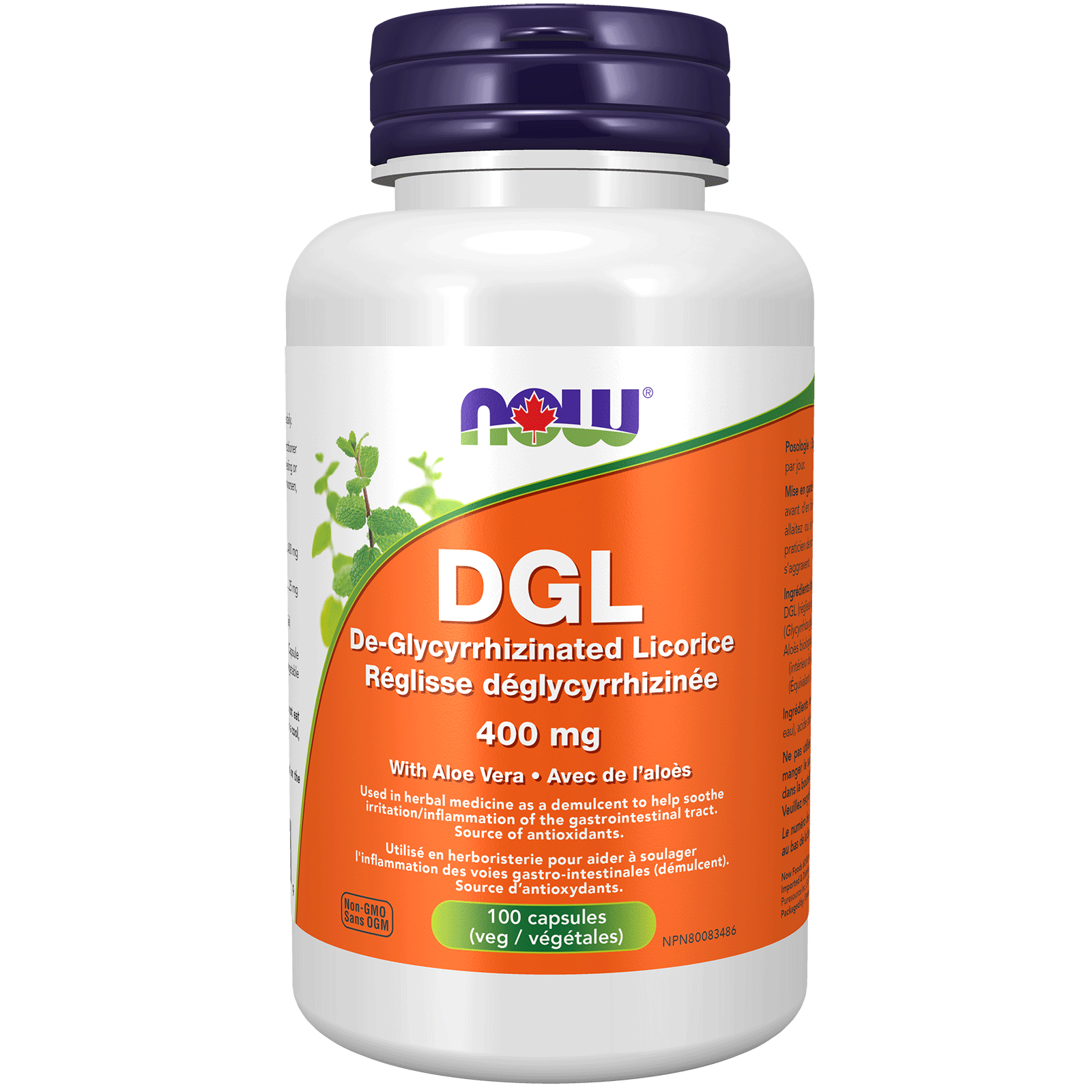 NOW - DGL 400mg with Aloe 100 caps