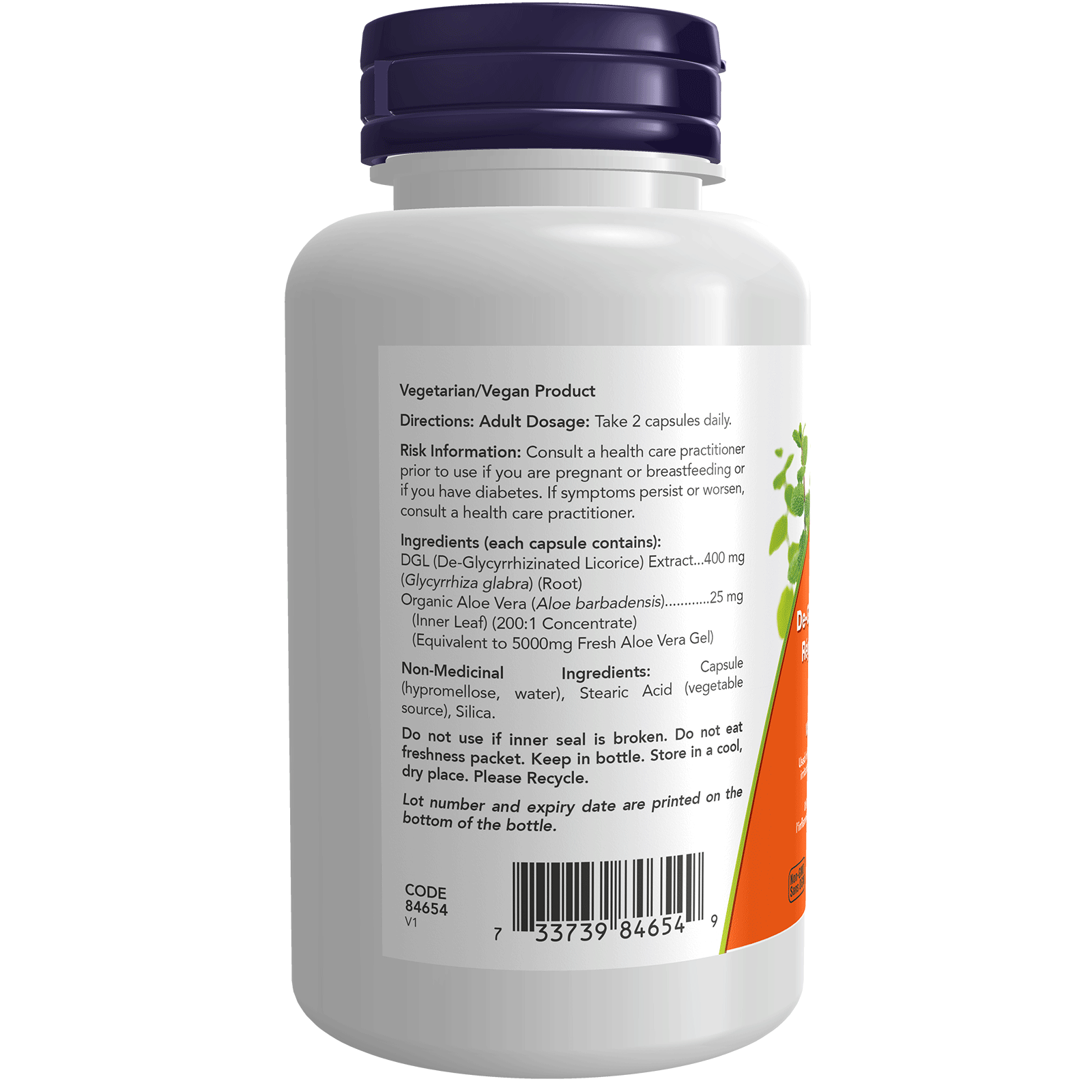 NOW - DGL 400mg with Aloe 100 caps