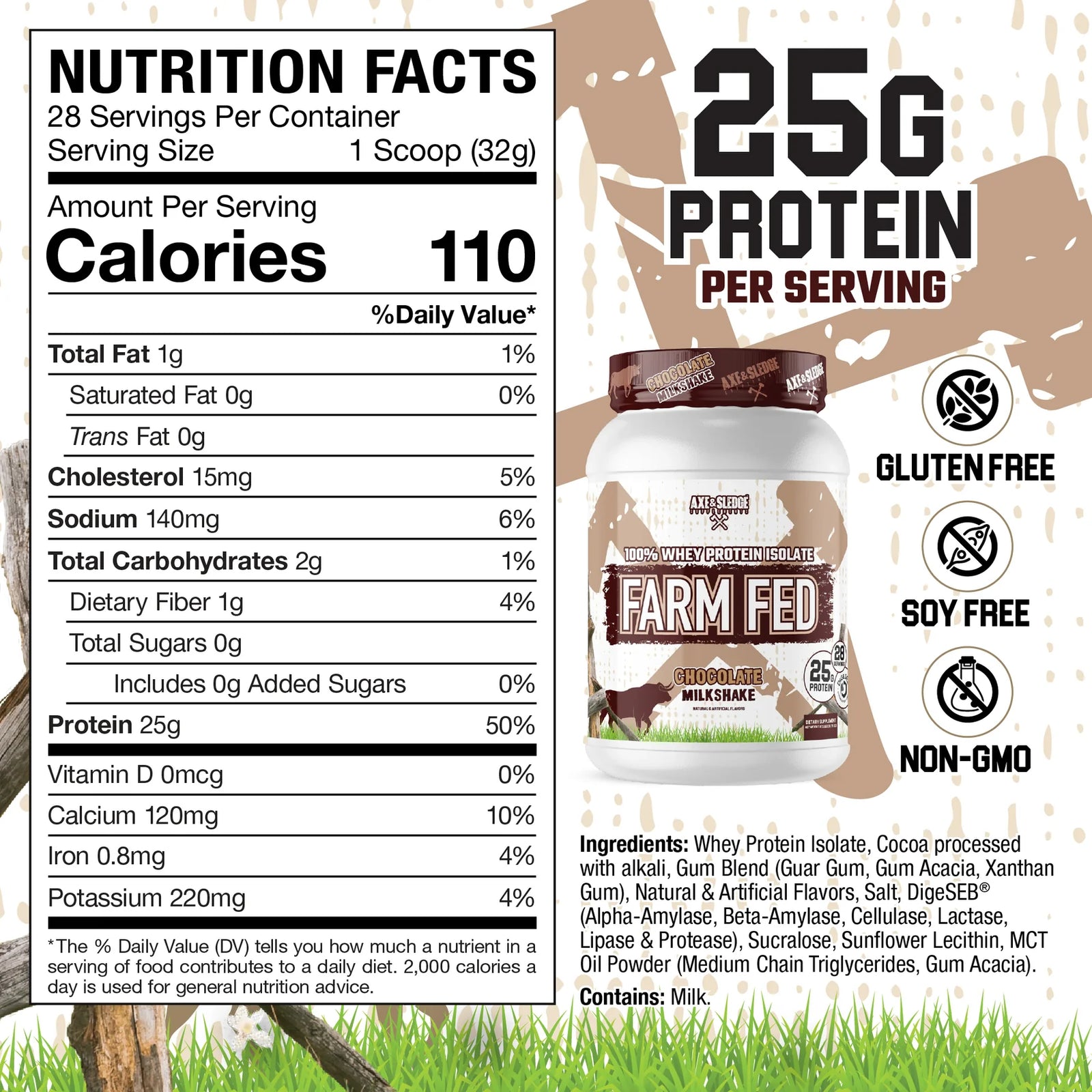 Axe & Sledge Farm Fed Whey Isolate 28servs