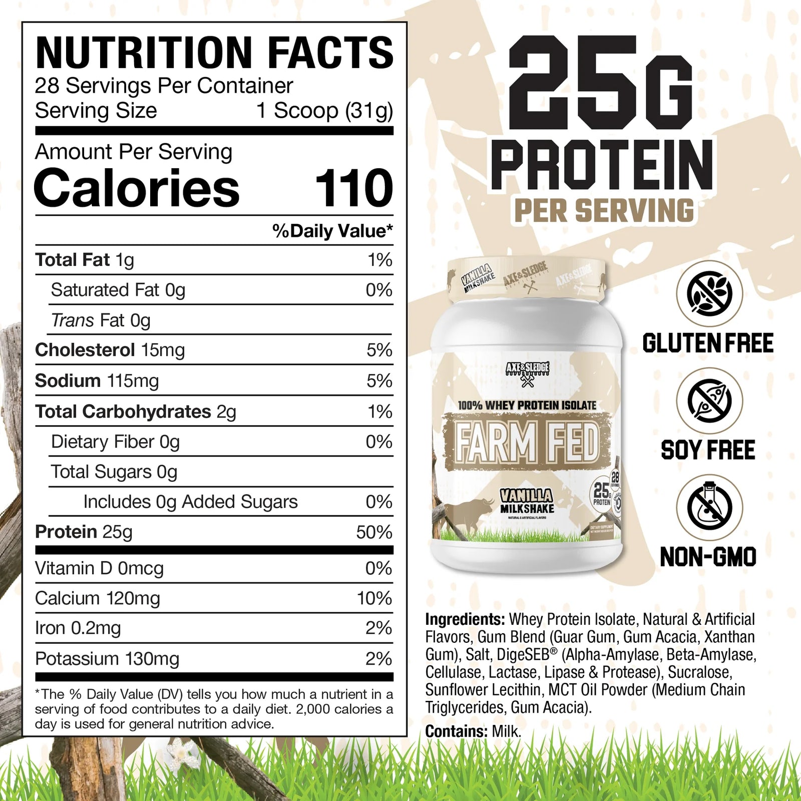 Axe & Sledge Farm Fed Whey Isolate 28servs