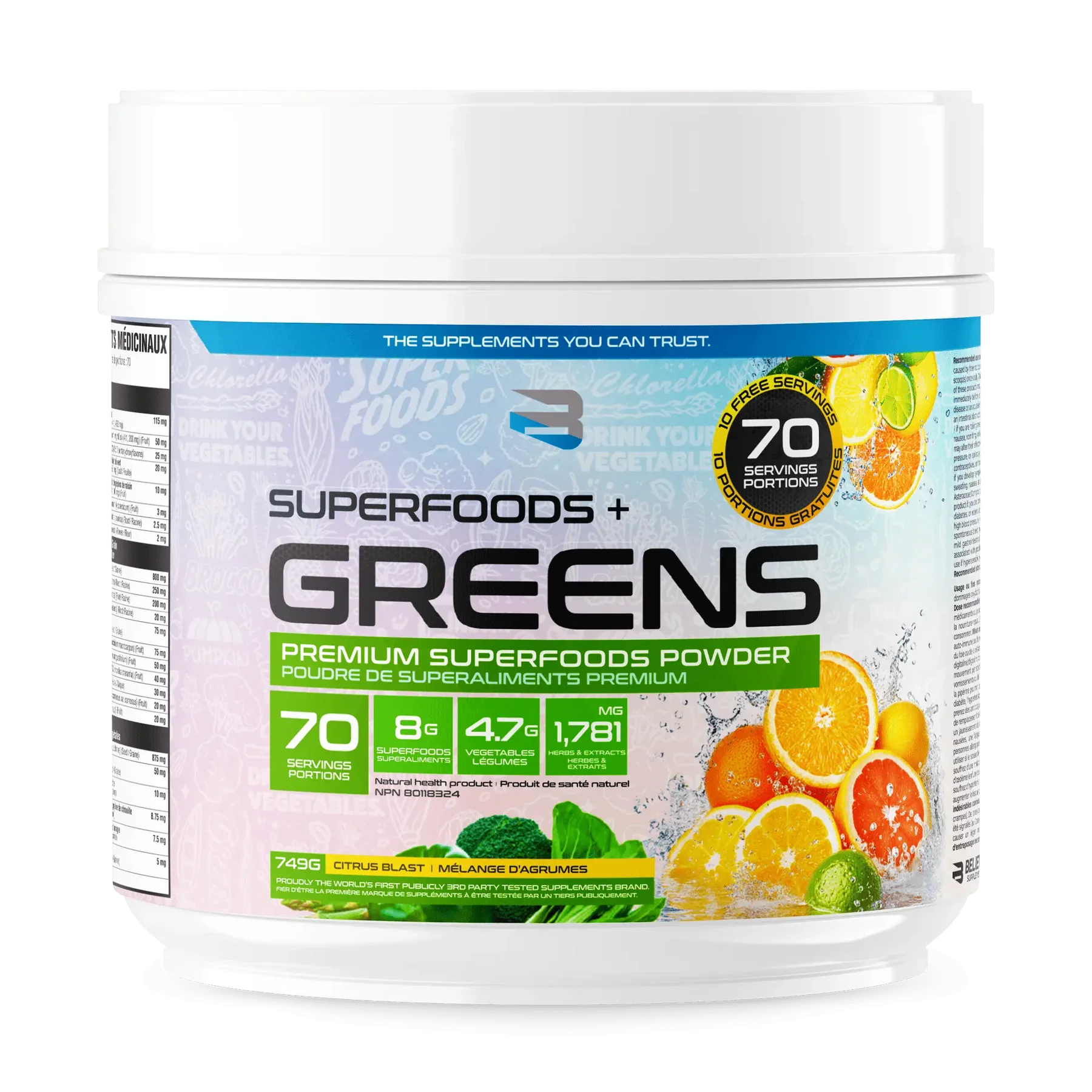 Believe Supplements - Superfoods + Greens - 70 Servings