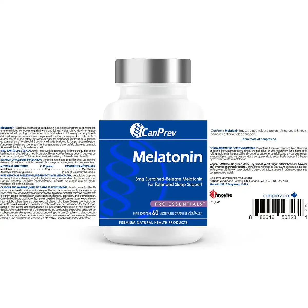 CanPrev - Melatonin 3mg 60veg caps