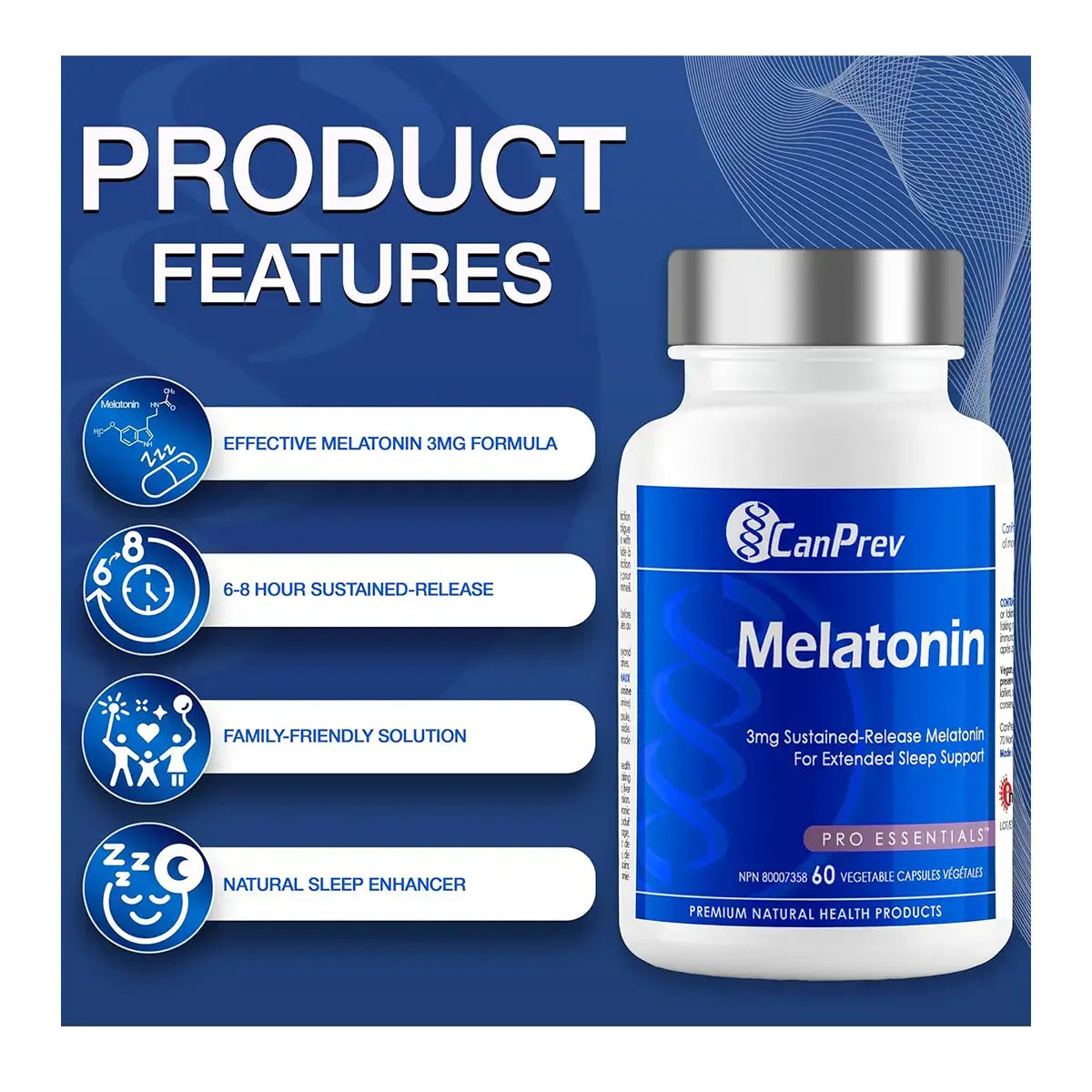 CanPrev - Melatonin 3mg 60veg caps