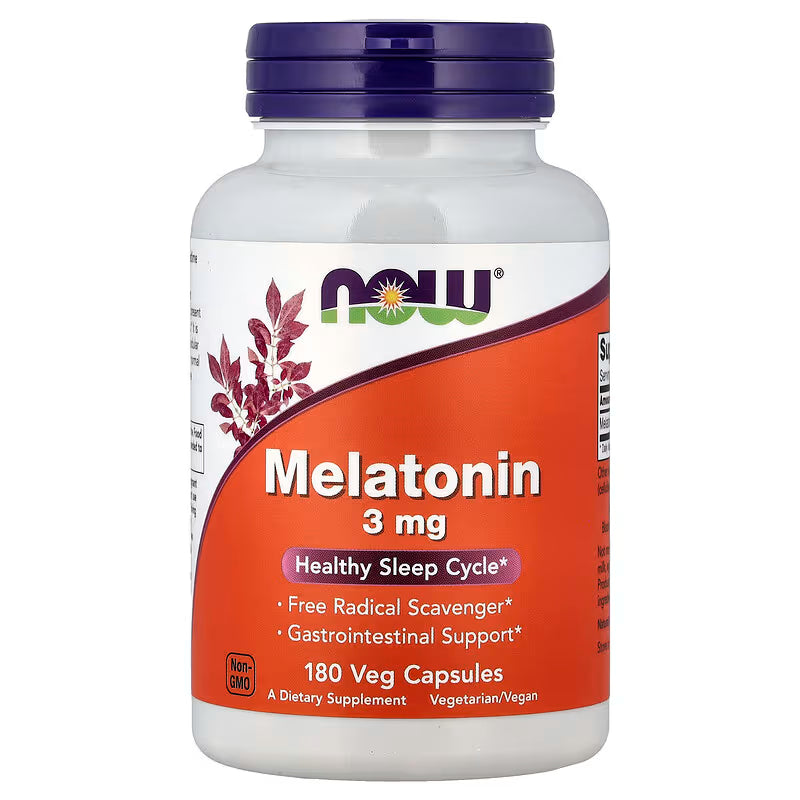 NOW - Melatonin 3mg  - 180 Capsules