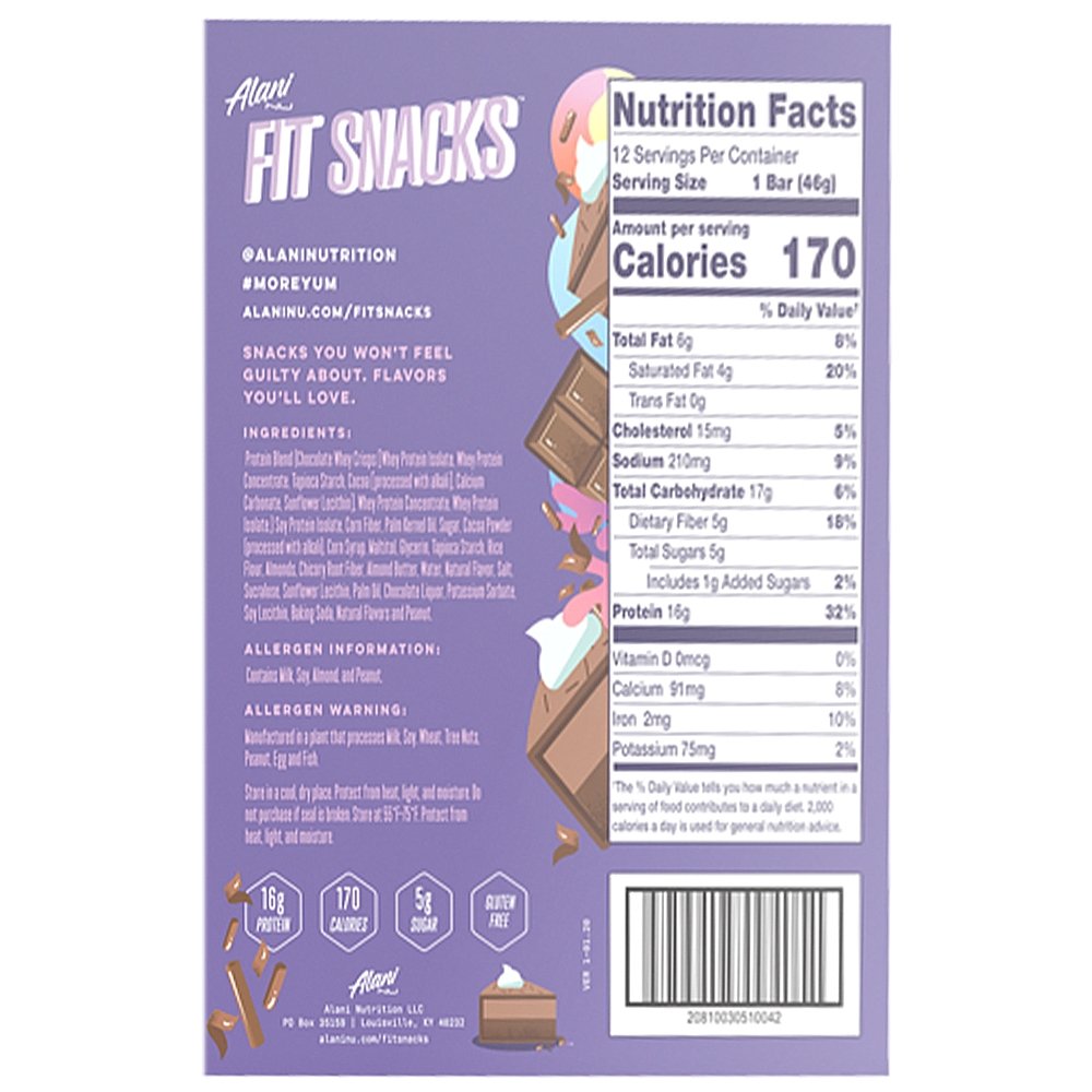 Alani Nu - Fit Snacks Protein Bars Nutrition Facts, Fit Snacks, Best Protein Bars, My Supplements