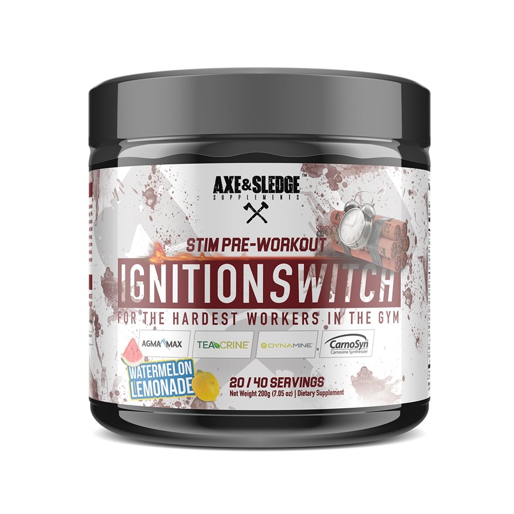 Axe & Sledge - Ignition Switch - Stim Pre Workout - Waterlemon Lemonade Flavour - All flavours available at My Supplements 