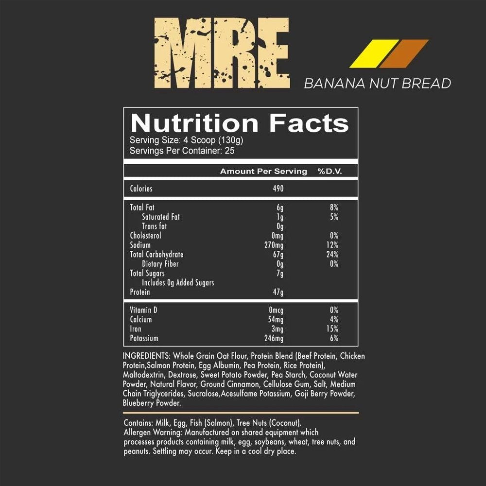 Nutrition Facts, Redcon1, MRE, Best Online Supplement Store, My Supplements
