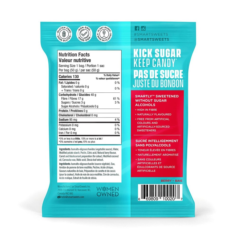 Nutrition Facts, Smart Sweets, Candies, Canada Best Online Supplement store, My Supplements